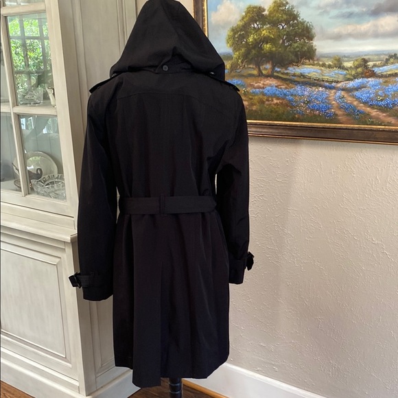 London Fog Black Double-Breasted Trench Coat - Picture 6 of 8